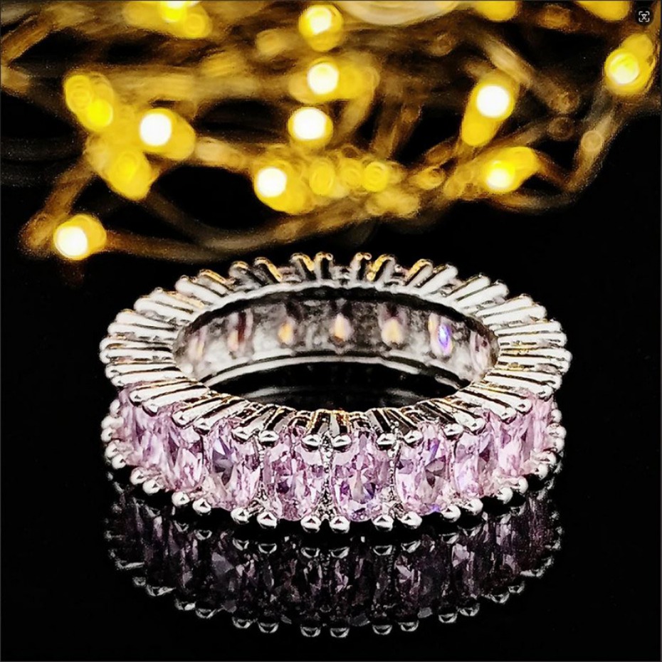 Luxury Designer Rings Full Diamond Square Womens Classic Inlaid Zircon Ring Jewelry Gifts