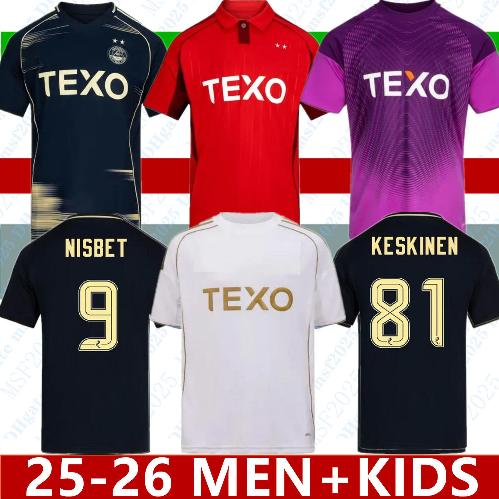 2025 2026 Aberdeen FC football shirt 25 26 Soccer Jerseys men Home Kit MIOVSKI BARRON SHINNIE CLARKSON MORRIS SOKLER DUK DOOHAN MACDONALD BESUIJEN POLVARA DUNCAN 4XL