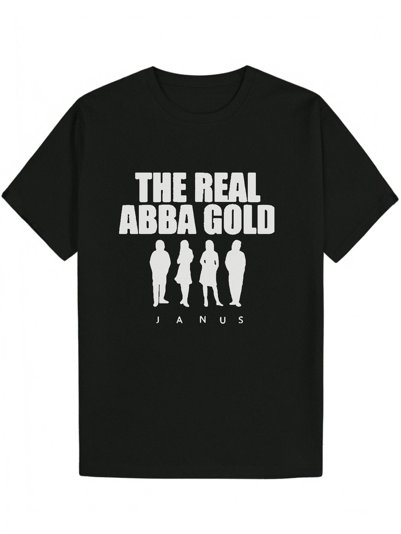 Men's Summer Casual Graphic T-Shirt - Real Abba Golden Band Design, Lightweight Polyester Crew Neck T-Shirt, Machine Washable, Suitable for Music