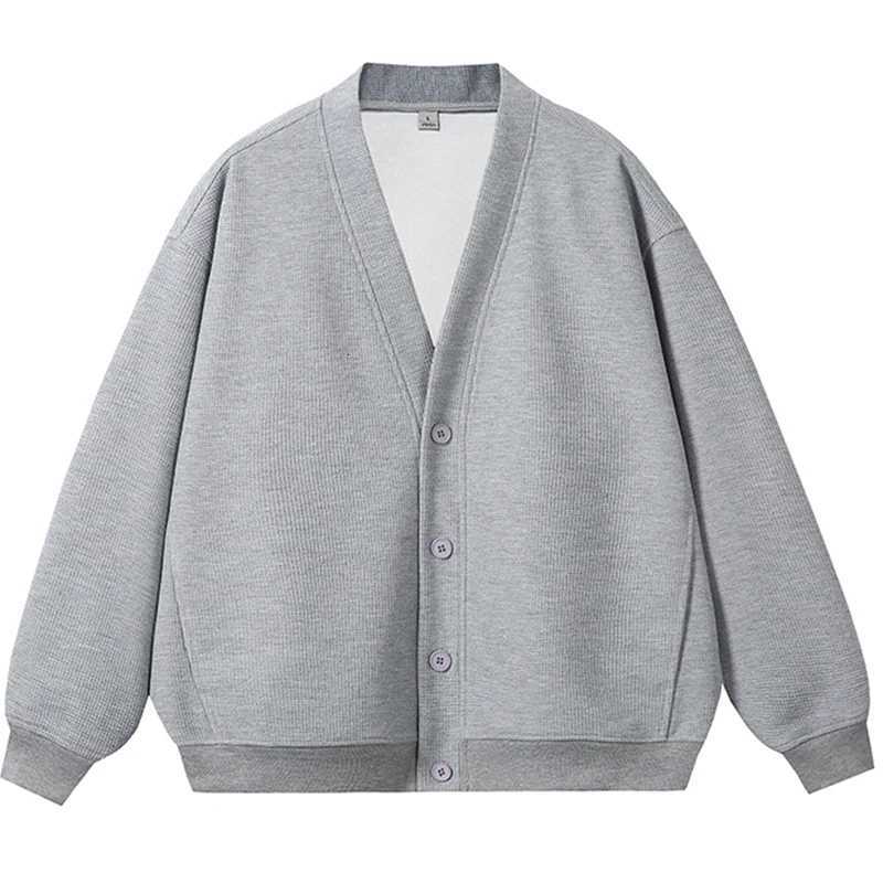 Spring New Mens Trendy Cardigan Black O-neck Long Sleeve All-matched Knitted Sweatshirts Japanese Lazy Loose Solid Sweater XJ250805