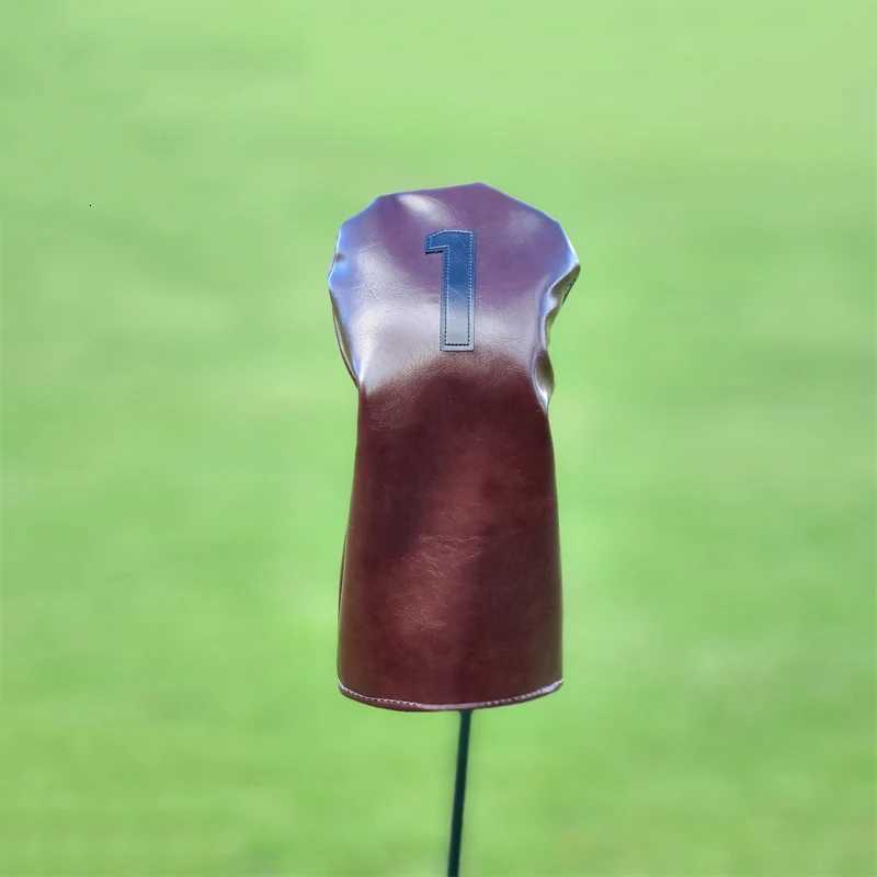 Oil Wax ather Club Cover Premium PU ather Waterproof Driver Cover Club Covers for Driver Fairway WoodsXJ250730