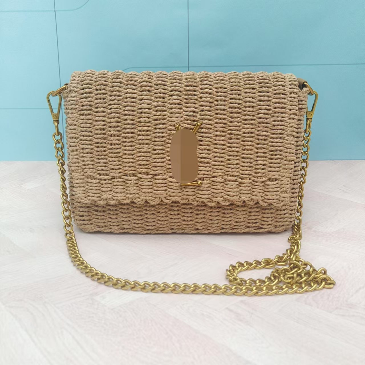 2025 New Handmade Woven Straw Bag Designer Shoulder Bag Slant Body Fashion Handbag