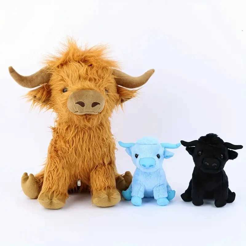 11.8in Mmy with 2 Baby Highland Cow ffed s Inside Zipper Tummy for Kid Christmas Halloween Y250805 Y260128