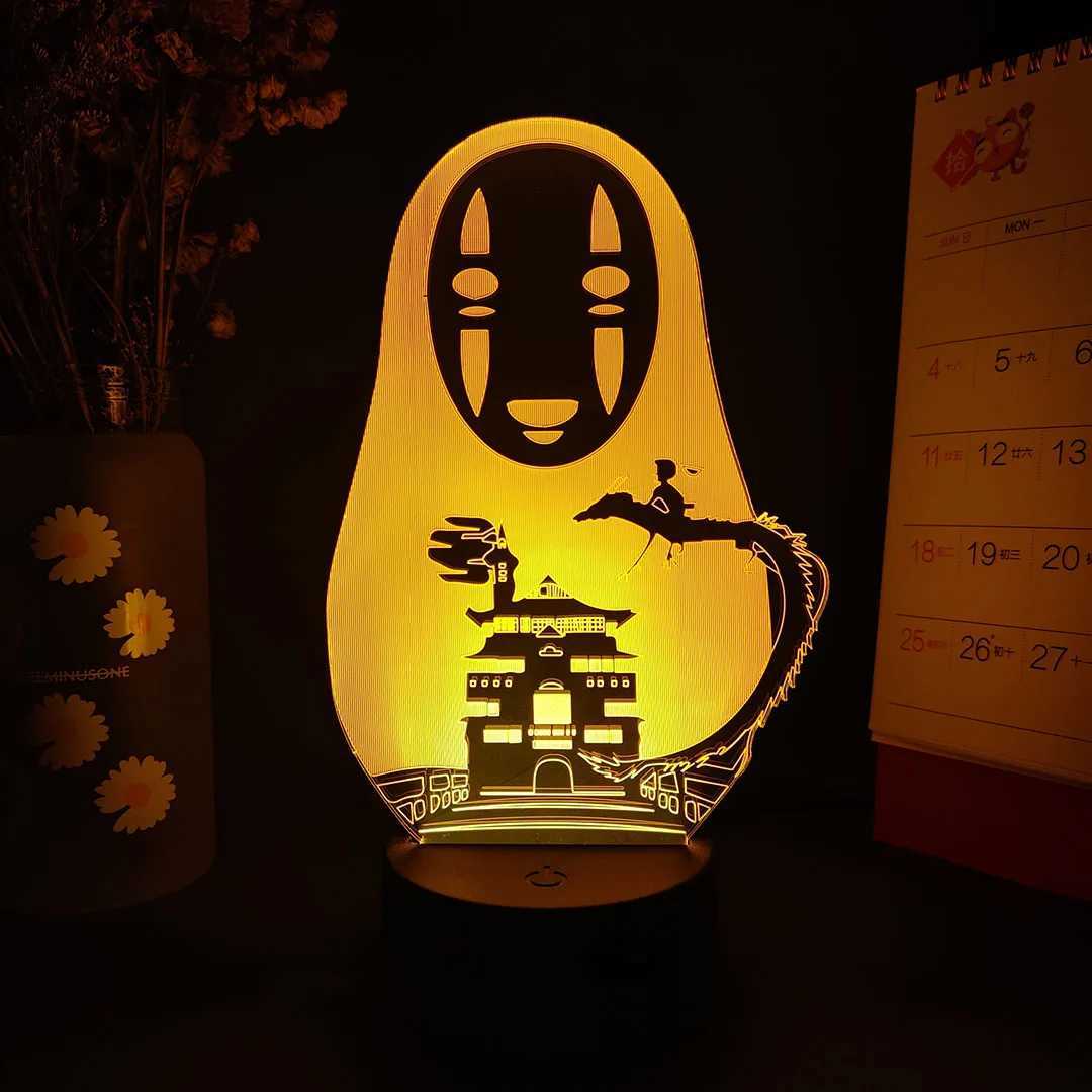50pcs LED Light Lamp Anime Figure Nightlight Collection Bedroom Decoration Desktop Gadget Faceless Ghost LampXJ250804
