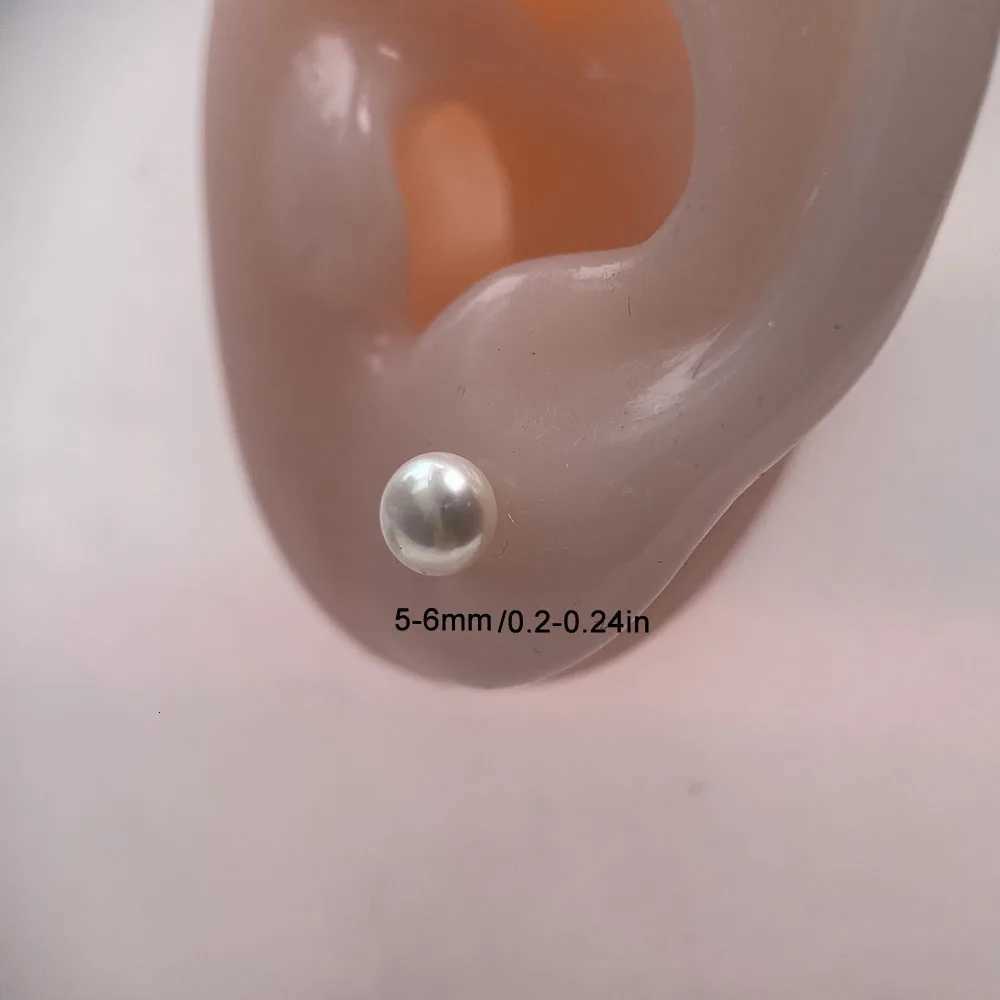 7-8mm 925 Sterling Silver Bread-type Natural Freshwater Pearl Screw Back Stud Earrings for Women Girls Piercing Jewelry Gift Y250804