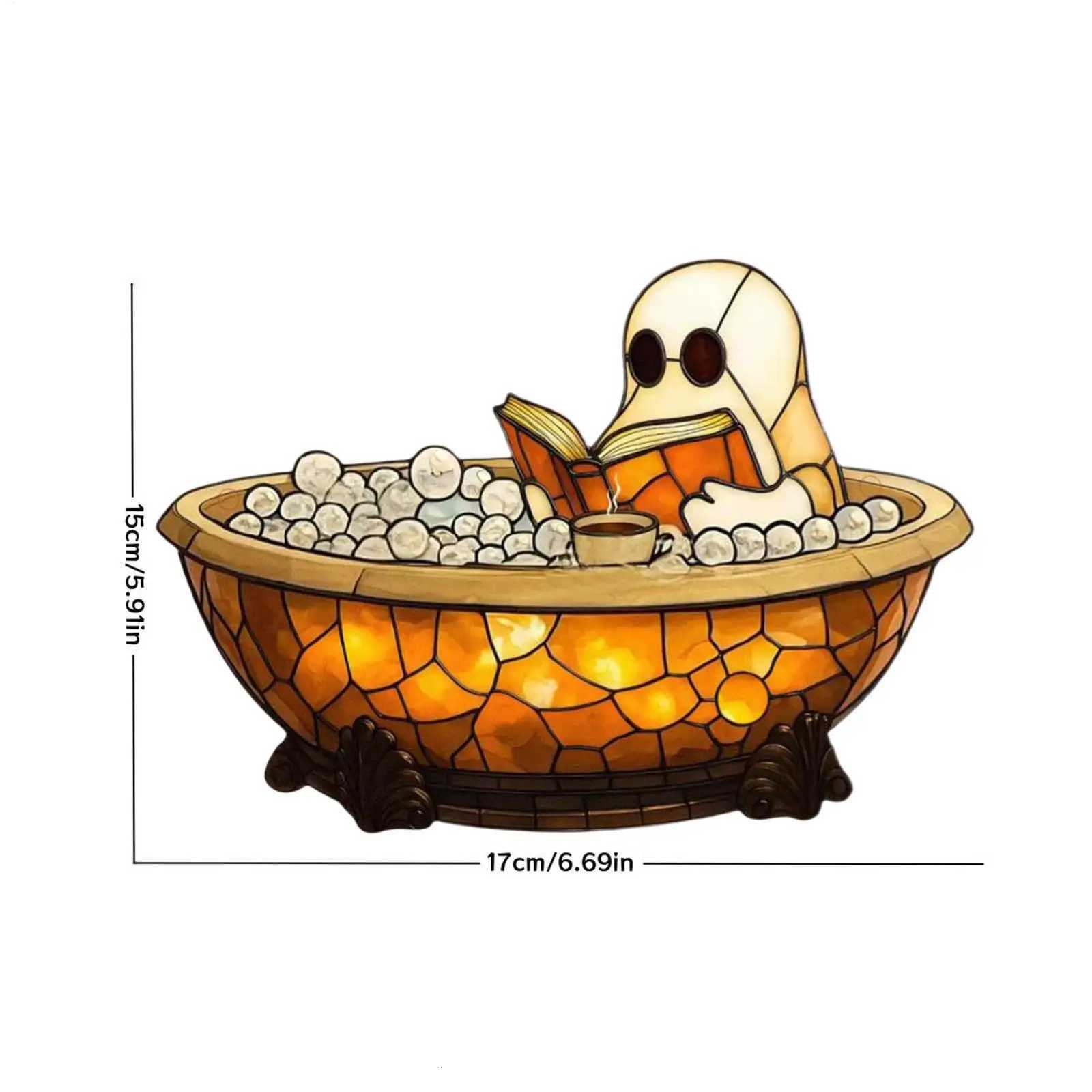 Ghost Night Light Reading Lamp Resin Aesthetic Adorable Ghost Bubble Bath Night Light for Kids Adults Bedroom Halloween Party XJ250804