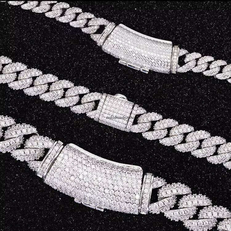 Cheapest 6MM-13MM Hip Hop Iced Out Jewelry S Sier VVS D Color Dia Moissanite Cuban Link Chain Factory Price