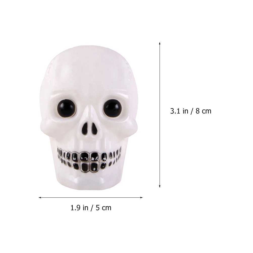 10pcs LED Skull Lamp Color Changing Night Light Powered Halloween Bedroom Decor Small Ghost Head Seven Color Gradient XJ250804