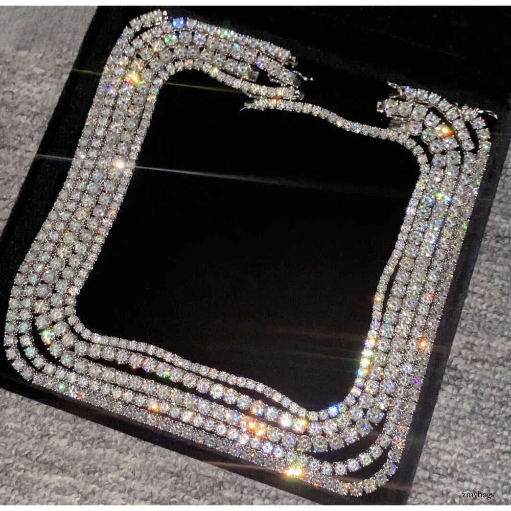 Factory Direct Offer 3mm 4mm Sier Necklace Pass Dia Tester Vvs Moissanite Tennis Chain