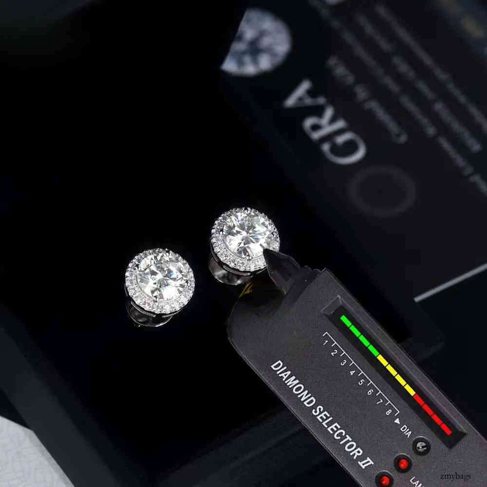 Wholesale Options Available Fine Sterling Sier 5mm 6.5mm 8mm Moissanite Halo Earrings