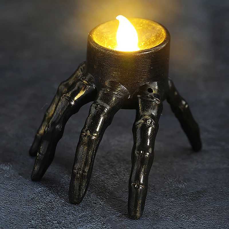 New Halloween Skull Lantern Atmosphere Setting Props Skeleton Foot Night Light Halloween Party Decoration LED Candle Light XJ250804