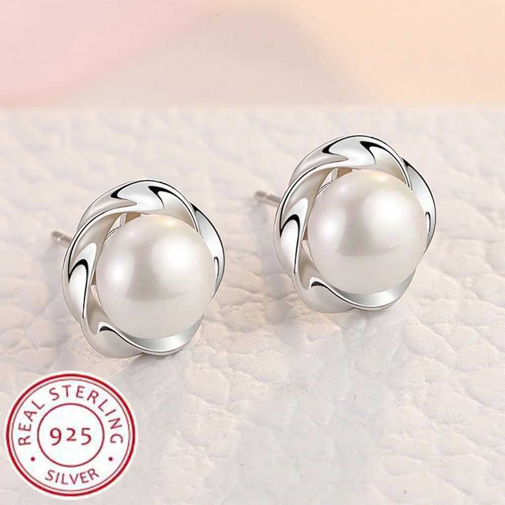 925 Sterling Silver Freshwater Cultured Pearl Button Ball Stud Earrings For Women As Best Gifts Jewelry Y250804