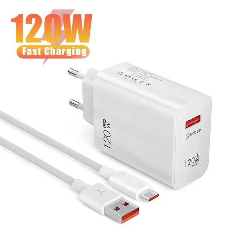 120W USB Charger Turbo Fast Charge EU US UK Adapter Quick Charge 3.0 for Redmi Note 11 12 Pro Plus Mi 14 13 Type C Cable Y250805
