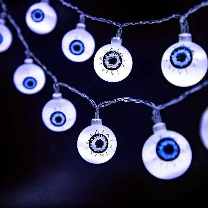 1PC Halloween Eyeball LED Lights Battery Powered Decoration String Lights Haunted House Bar Holiday Party Spooky Lighting XJ250804