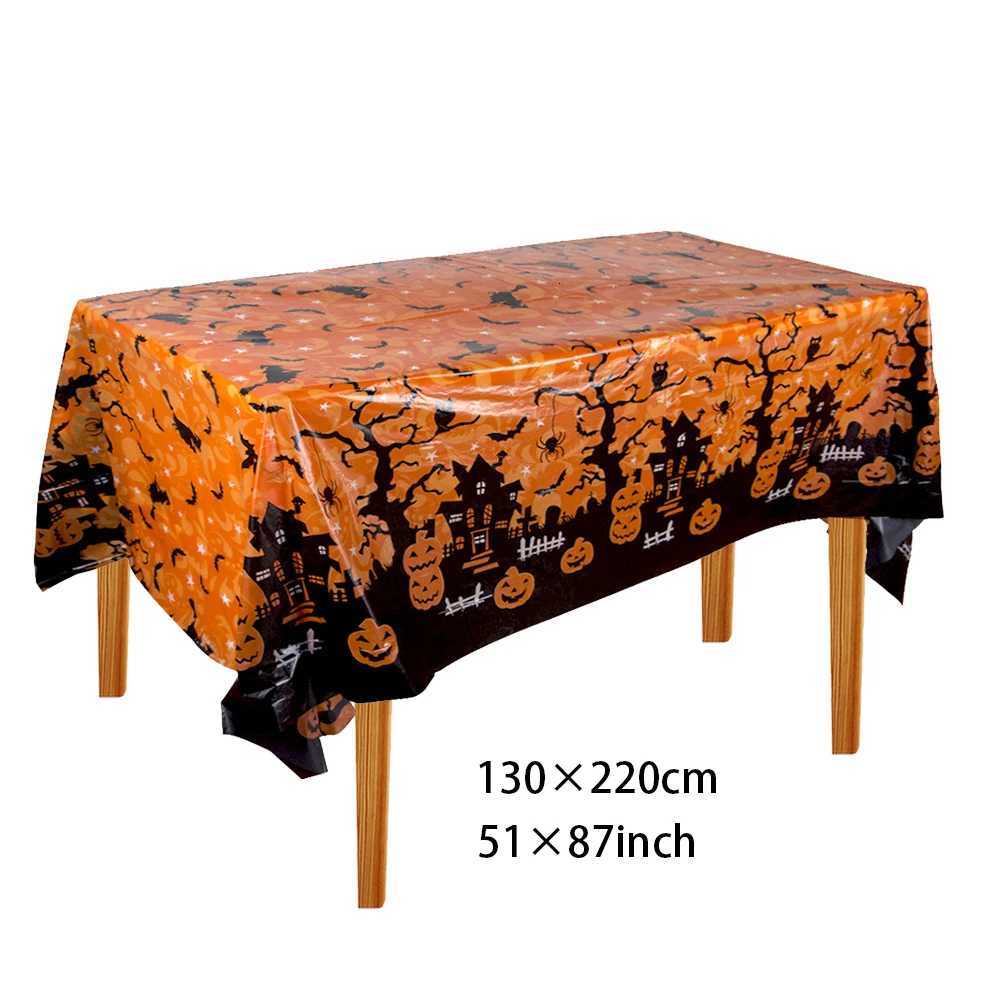 Halloween Tablecloth tablecover table decor Haunted House Pumpkin Spider Web Tablecloth 2025 Halloween Party Decoration SuppliesXJ250804