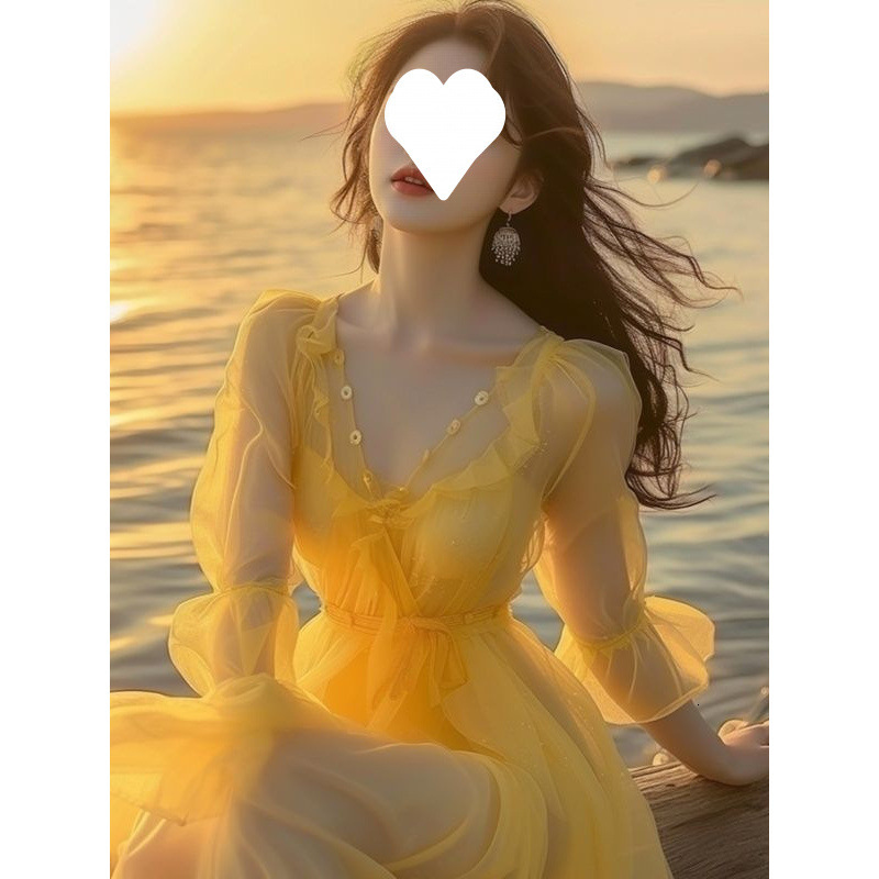 2025 Spring New fashion Summer Women's S Dress Beach Dress Beach Vacation Super Fairy French Long Dress Very Beautiful New Designer Dress