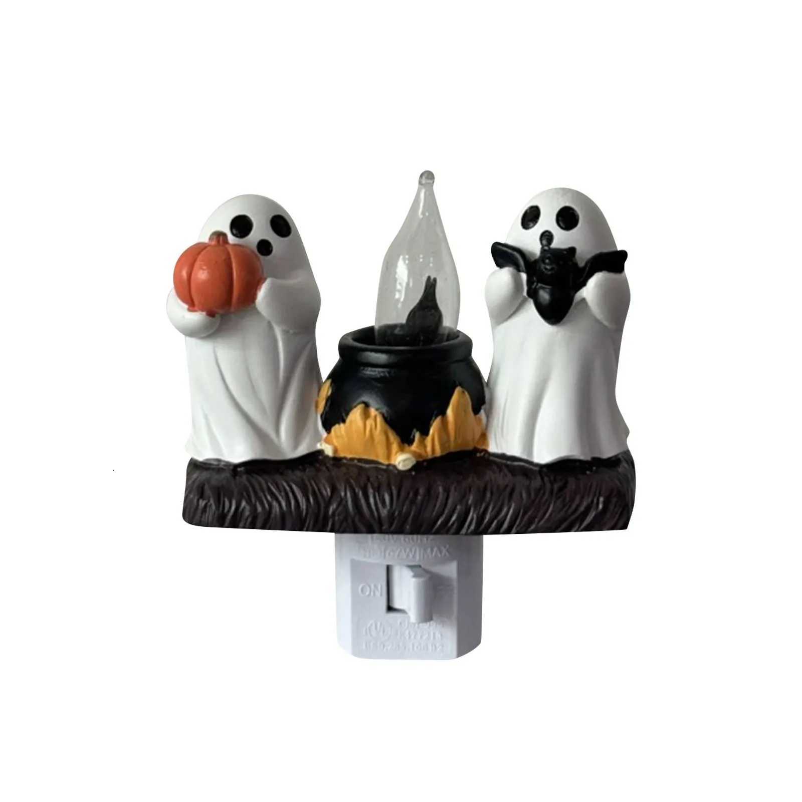 Halloween Night Light Ghost Decor Plug-in Wall Lamp Spooky Room Decorations Kids Bedside Light Holiday Party Accessory XJ250804