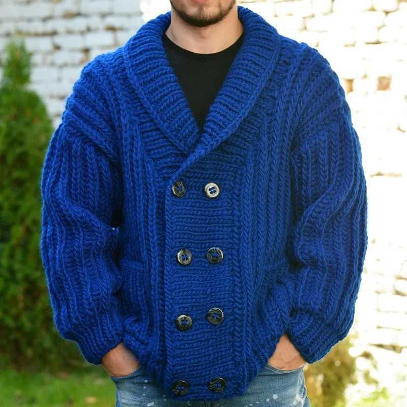 New British Retro Men Cardigan Jackets Luxury Textured Knitted Double-Breasted Long Sleeve Sweater Coats Casual Premium Knitwear XJ250805