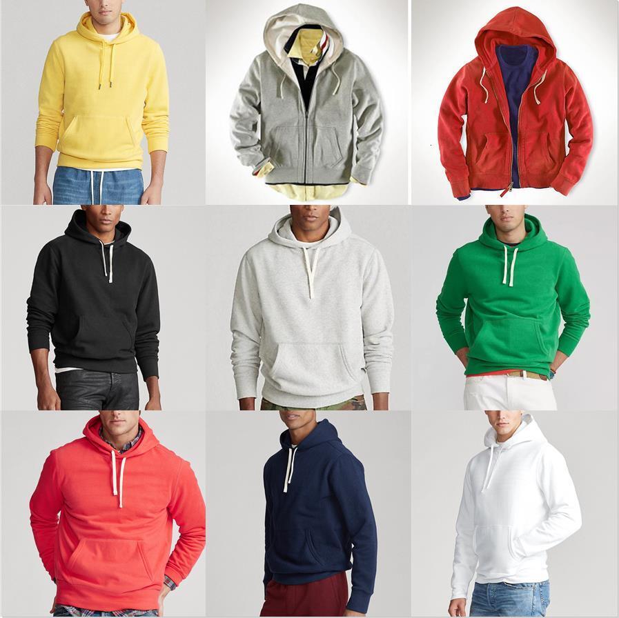 Mens Sports Hoodie Tracksuit Set Small Horse Embroidery Tech Fleece Zip Up Jacket and Pants Casual Outfit Couple Streetwear Suit