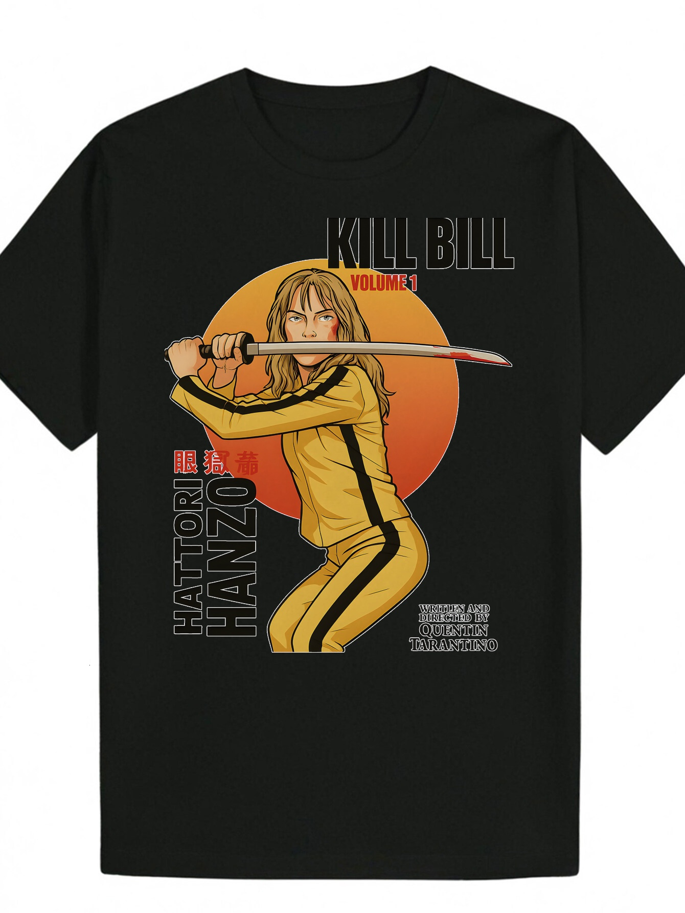 Men's Summer Polyester T-Shirt - Kill Bill Pattern Bright Colors, Round Neck, Short Sleeve, Suitable for Fans, Anime T-Shirt, Casual Wear, Bold D