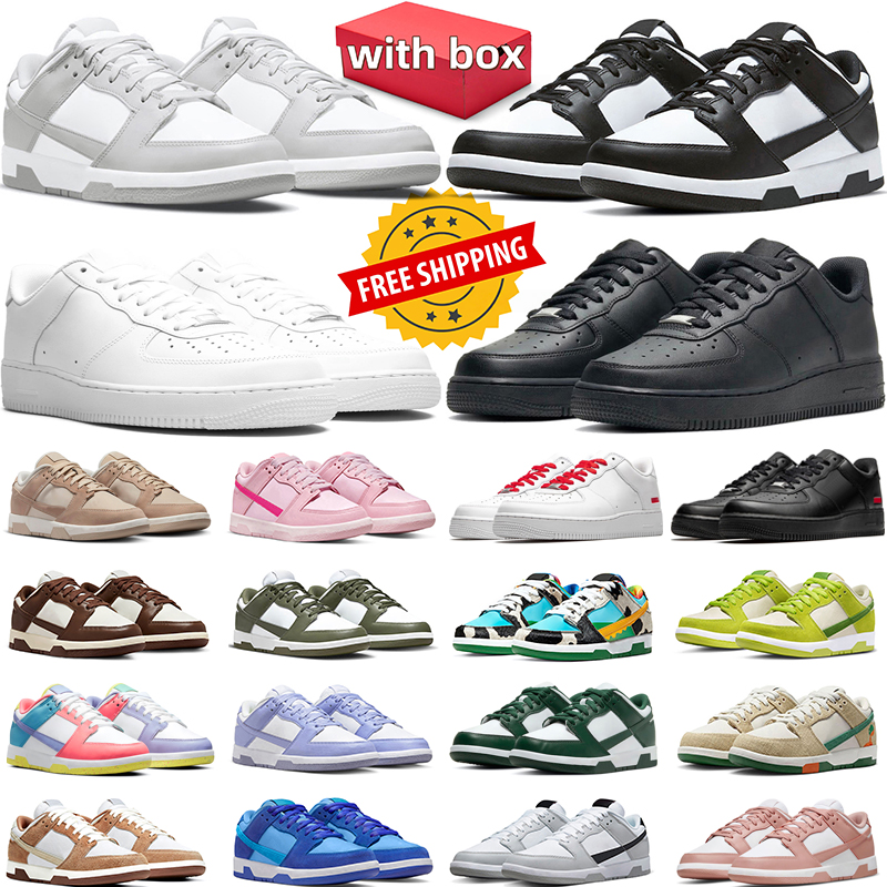 free shipping with box designer shoes mens trainer women sneakers Low white black blue grey tennis jogging walking shoe