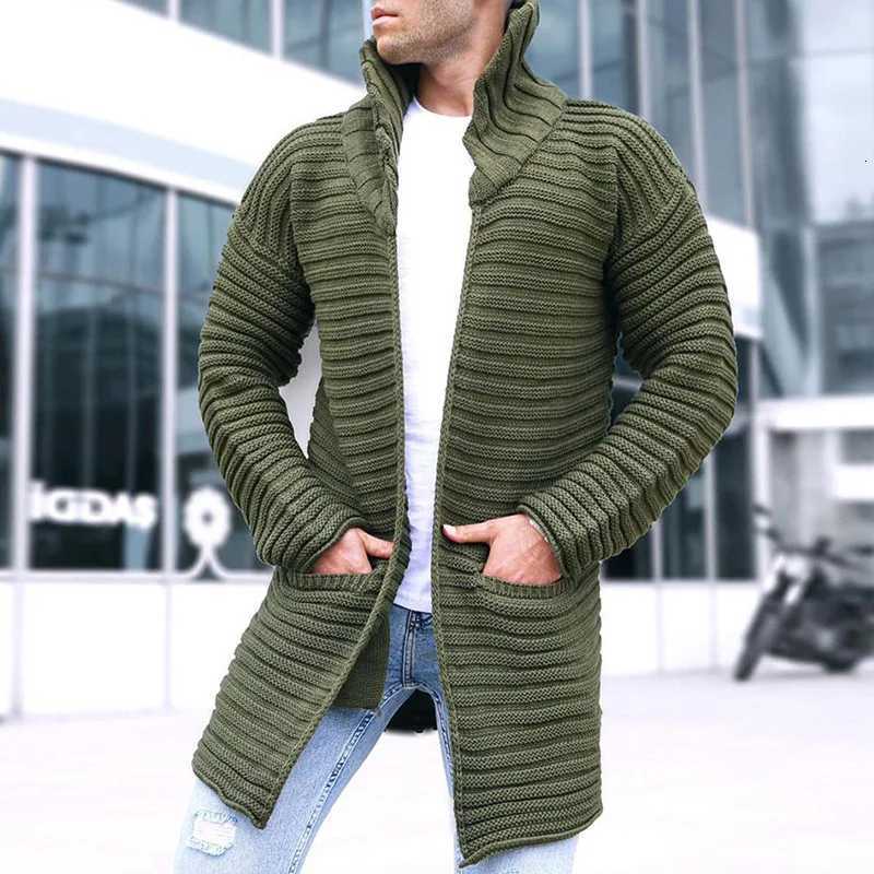 2023 Autumn and Winter New Cardigan Mens Knitted Sweater Solid Color Turtleneck Long-sleeved Coat Sweater Jackets XJ250805