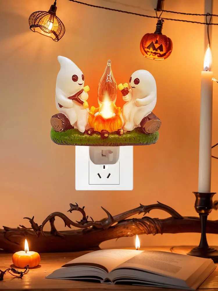 Ghost Campfire Flickering Nightlight Ghost Campfire Flickering Plug-in Night Light Halloween Ghost Night Light Halloween GiftsXJ250804
