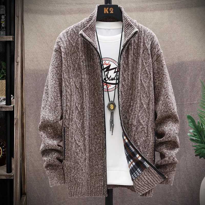 Autumn Winter Mens Warm Sweater Coat Zipper Cardigan Fleece Jacket Knit Original Knitwear Male Parka Y2K New in Clothing XJ250805