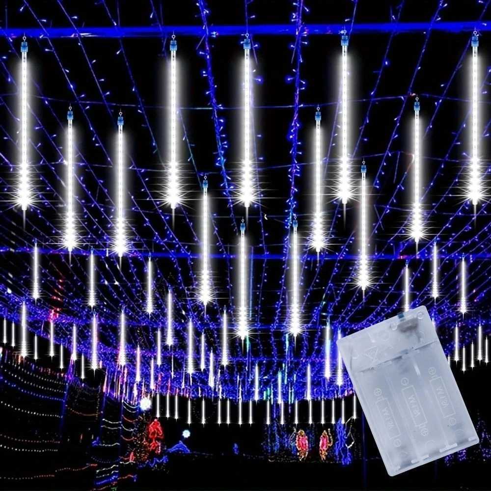 30cm 8Tubes LED Meteor Shower Lights AA Battery Indoor/Outdoor Decor for Trees Yards Gardens Parties Christmas HalloweenXJ250804