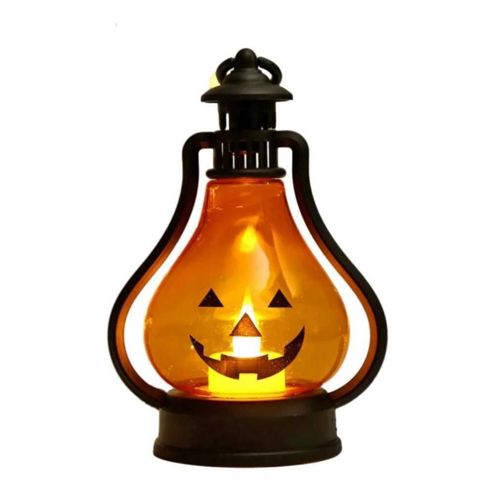 1pc Battery Powered Portable Horror Halloween Pumpkin Ghost Lantern for Bar Desktop Ornament Halloween Atmosphere Party Decor XJ250804