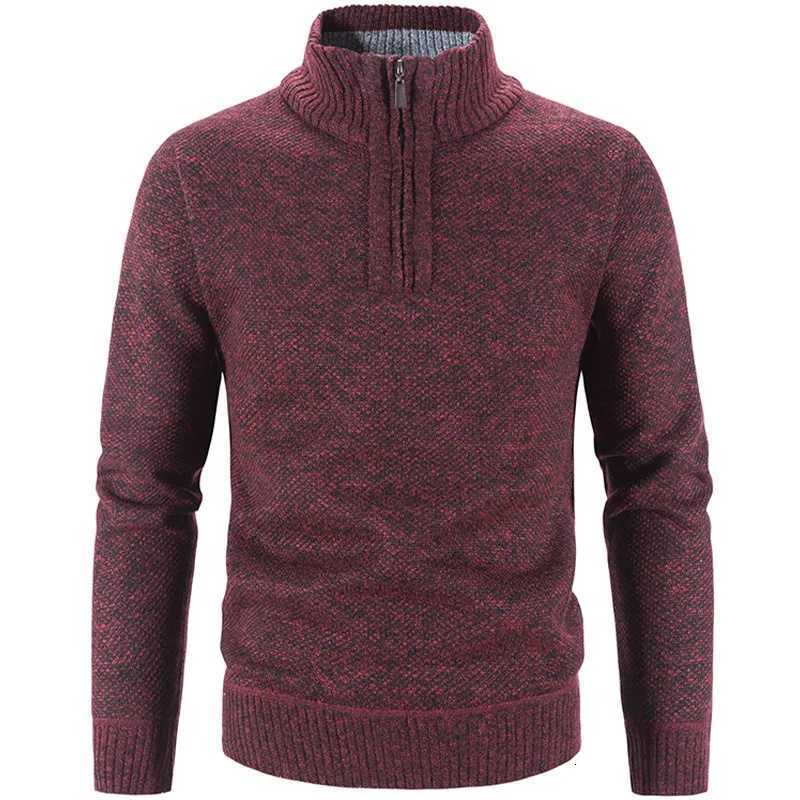 Mens Fall and Winter Models Knitted Sweater Stand-Up Collar Simple Loose Padded Thickened Sweater Jacket XJ250805