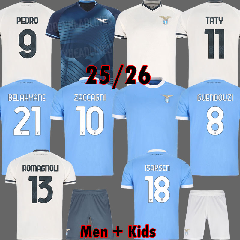 Lazio soccer jersey 25 26 ZACCAGNI Lazio anniversary football shirt PEDRO Black TATY IMMOBILE Men Kids LAZ kits ISAKSEN Uniform maillot maglia da calcio