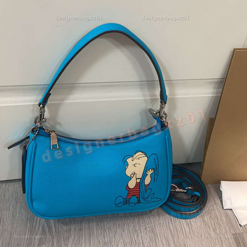 Tote Bag Coucher Bag Cherry Tabby Bag Designer Bag Peanuts Collaboration Teri Shoulder Bag 25 Cartoon Print Leather Medium Women Parrot Blue Mulberryhandbags