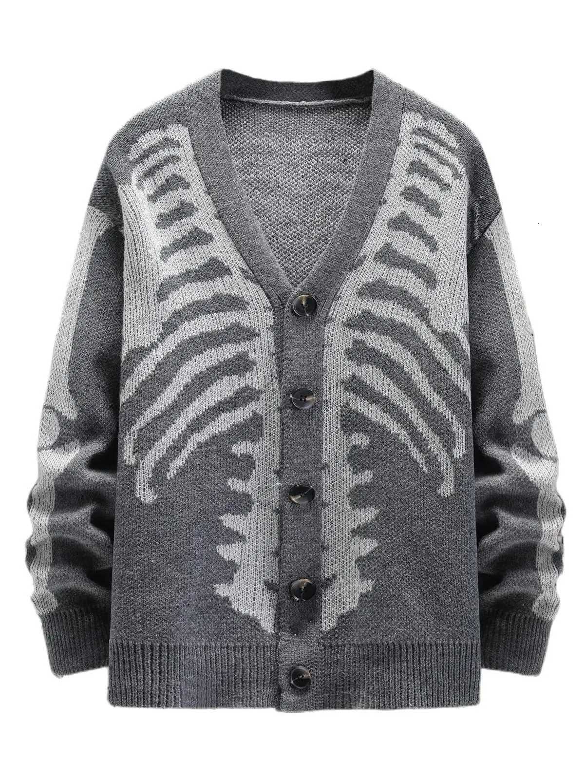 Mens Fashion Patterned Cardigan Sweater Long Sleeve Warm Knit Jacket XJ250805