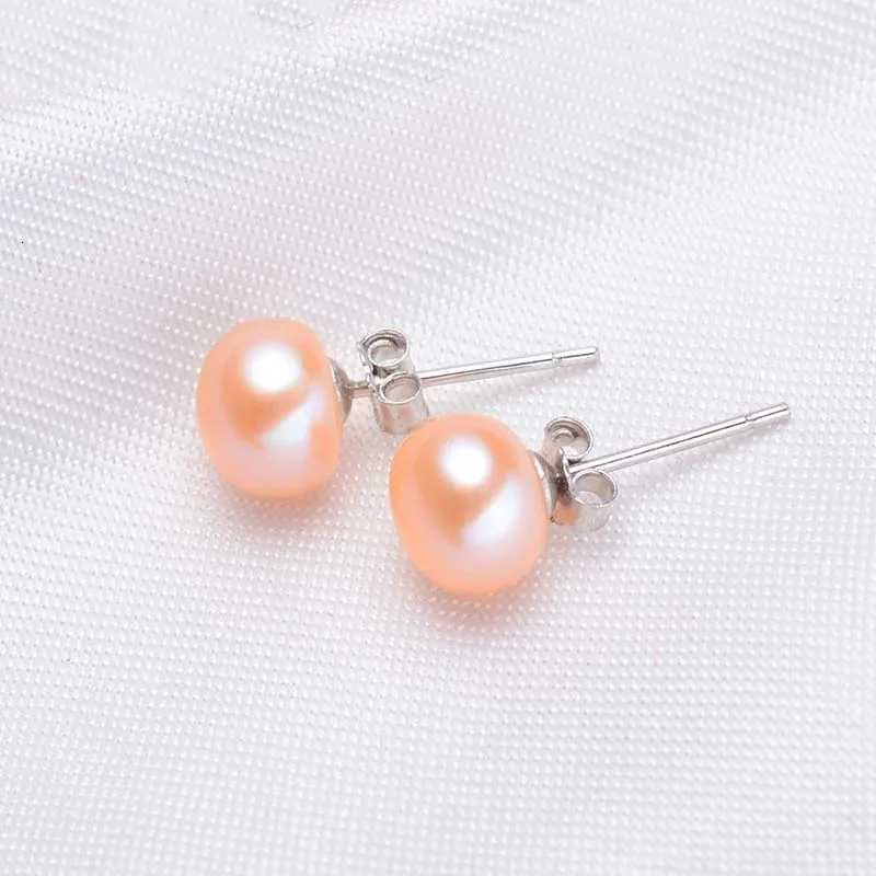 100% Genuine Pearls Stud Earrings Fashion Natural Freshwater Pearl Earrings Jewelry Gifts for Women Party Wedding Accessories Y250804