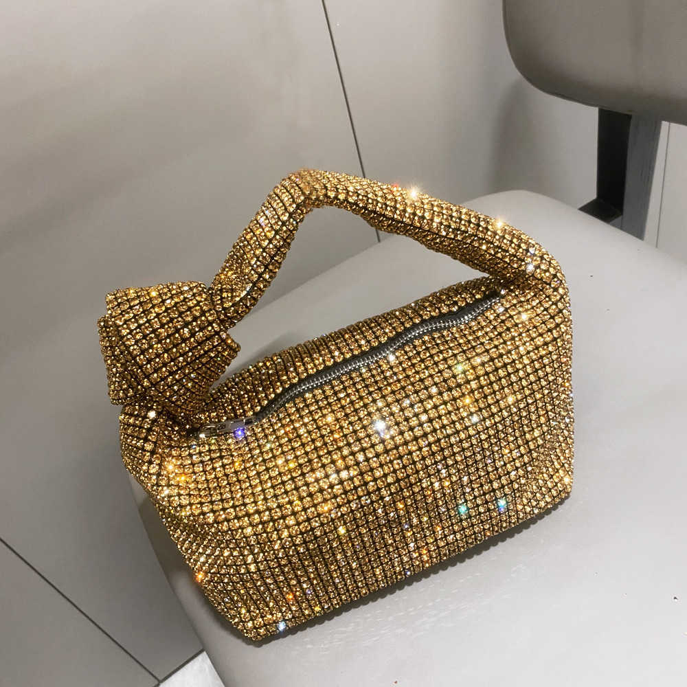Crossbody bag designer bags 2025 Women's Bag Water Diamond Dinner Bag Big Diamond Knot Handle Bag Fashion Full Diamond Underarm Bag Women's 