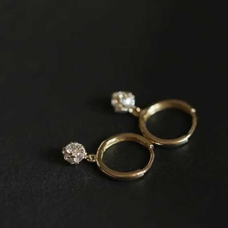 925 Silver Needle Crystal Zircon Golden Round Earrings Geometric Flower Rhinestones Hoop Classic Earrings Jewelry Party Gifts Y250804