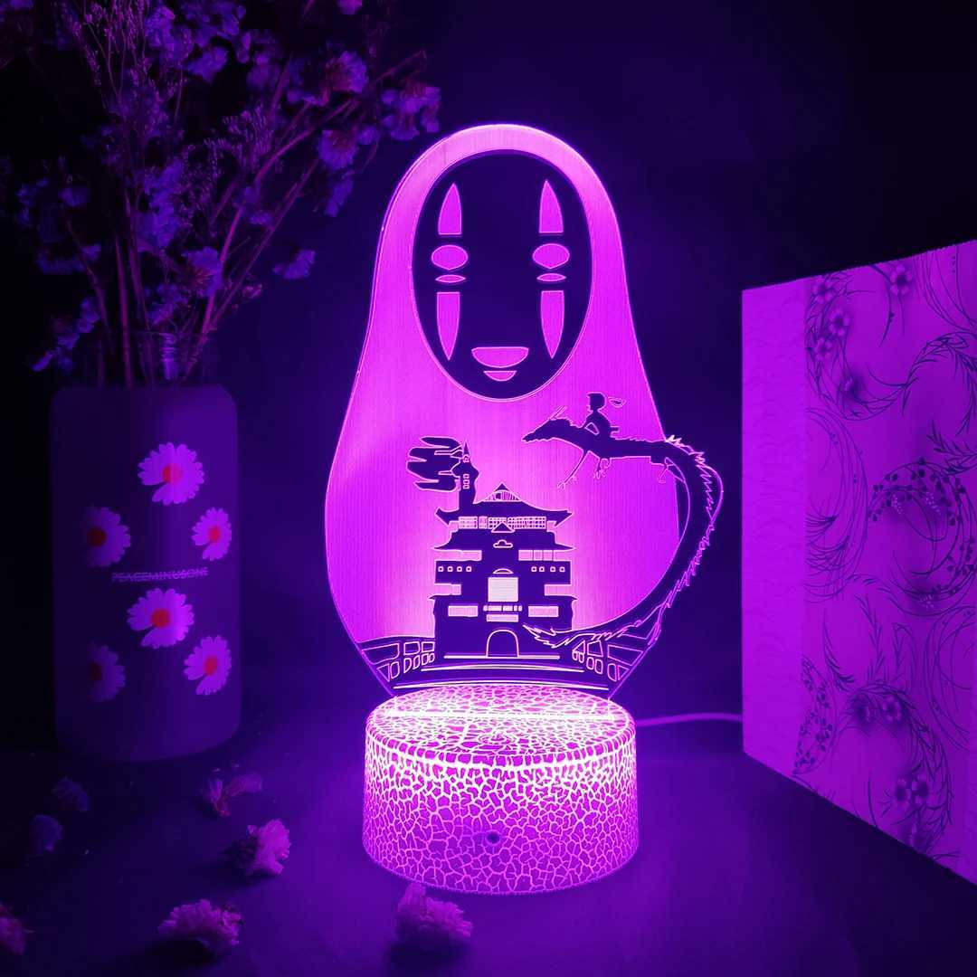 50pcs LED Light Lamp Anime Figure Nightlight Collection Bedroom Decoration Desktop Gadget Faceless Ghost LampXJ250804