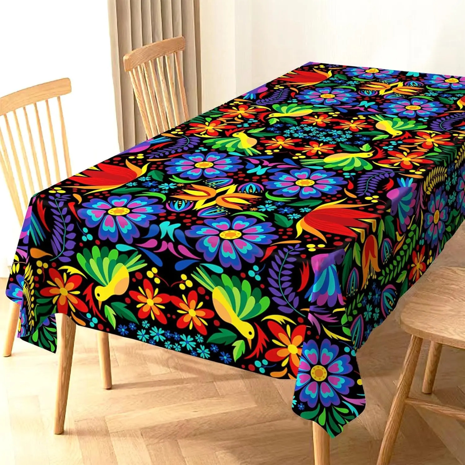 Mexican Dia De Los Muertos Floral Tablecloths Mexico Lets Fiesta Party Decor Day of The Dead Table Cover for Dining Table Decor 250804