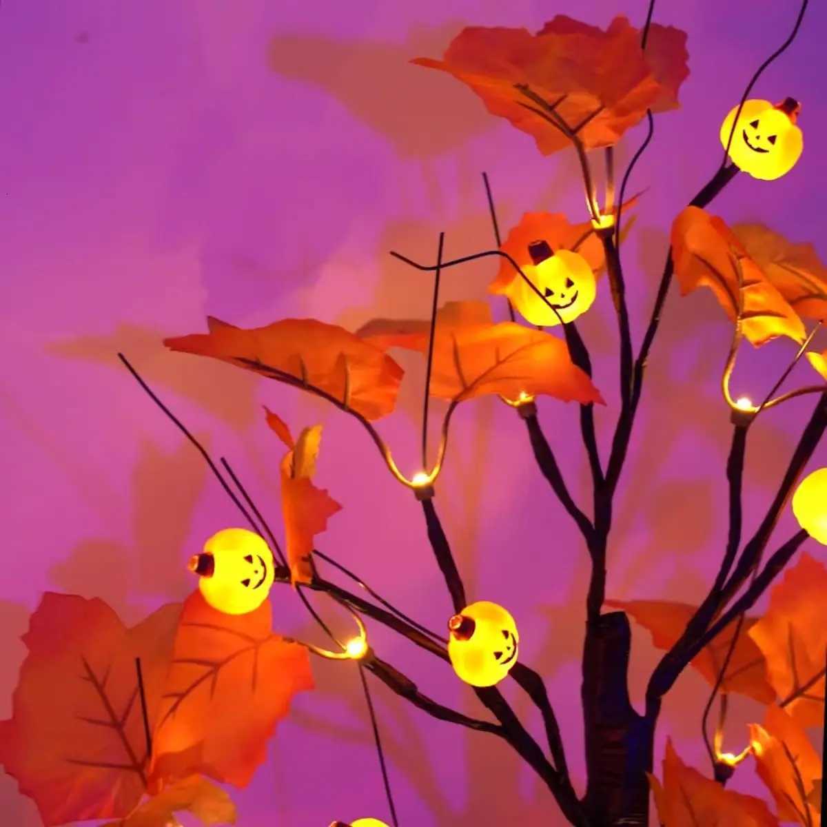 New LED Halloween Birch Pumpkin Ghost Eye Shaped Light with Luminous Arrangement Decoration Small Night Light XJ250804