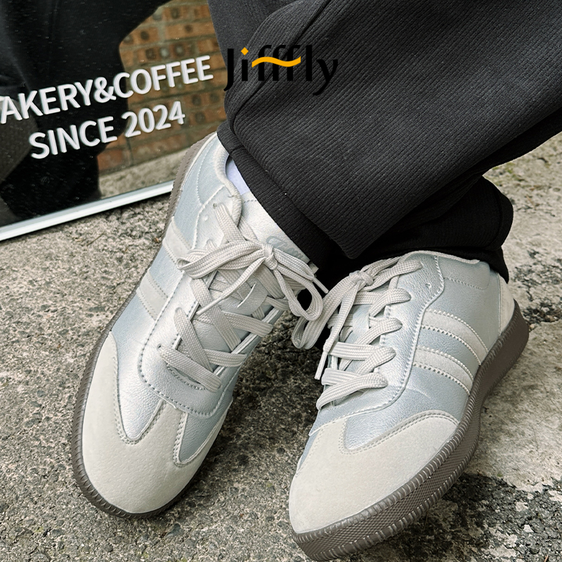 Jifffly sier German training shoes for men and women with thick soles for summer 2025, new retro classic versatile student sports