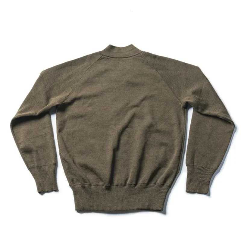 Rugged Bronson WWII USAAF C-2 Flying Sweater Mens Plain Raglan-Sleeve Woolen Cardigan XJ250805