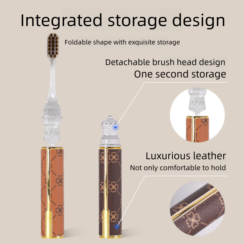 Han Bing Orthodontic TikTok Lipstick Style Portable Adult Soft Bristle Toothbrush Foldable Travel Detachable