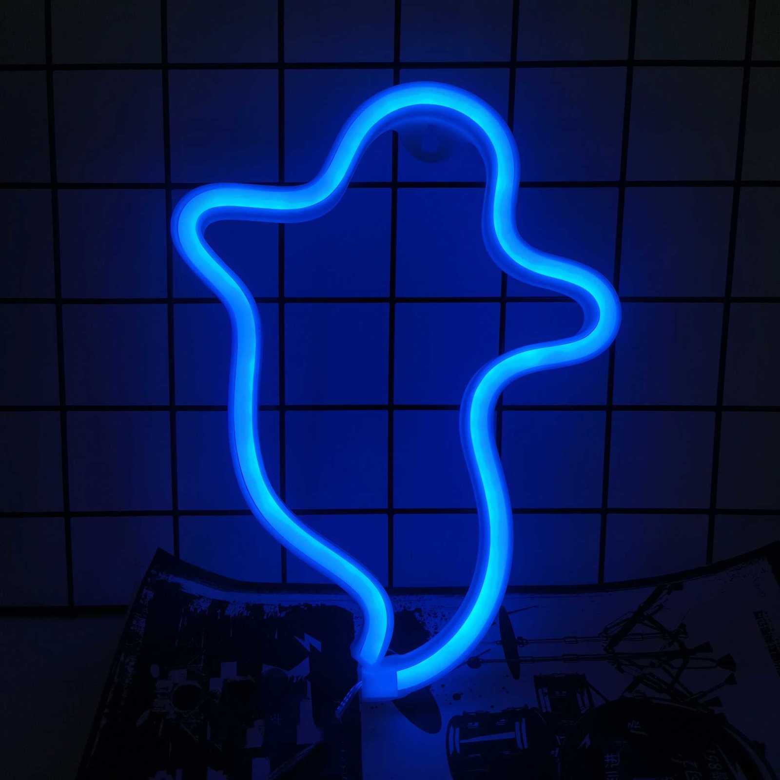 Ghost neon lights Halloween LED lights USB/battery powered Halloween party bar room game room living room decoration. XJ250804