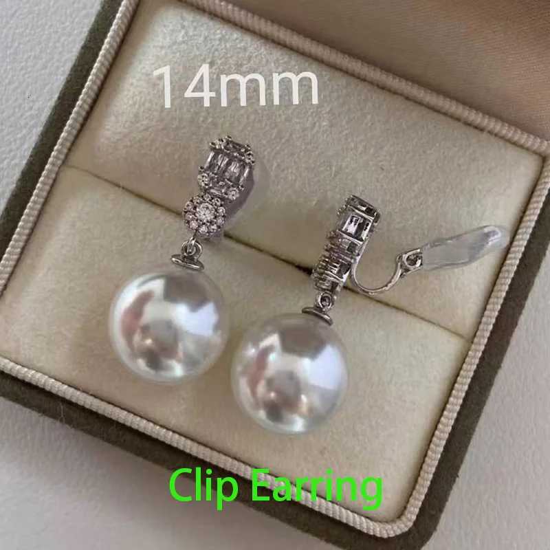 925 Sterling Silver Zircon Pearl Geometric Stud/Clip Earrings for Women Classic Fine Jewelry Minimalist Accessories Y250804