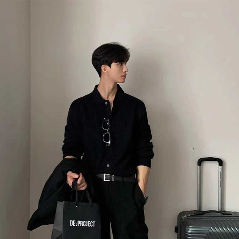 Autumn Mens Luxury Knit Slim Cardigan Sweater Long Sleeve Casual Streetwear Button-down Korean Leisure Popular Knitwear M-3XL XJ250805