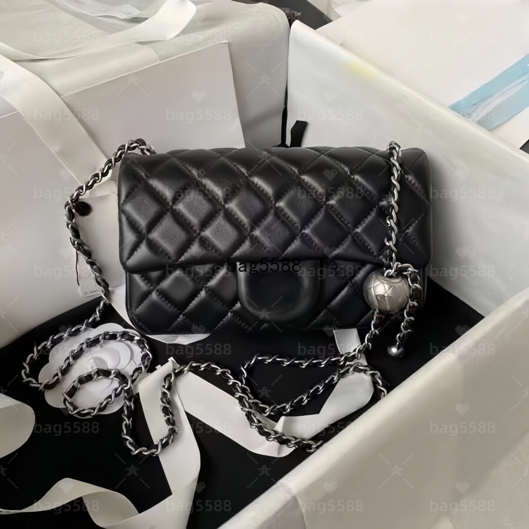 Classic Flap Bag CF 20S Bag Top Quality Designer Square Tweed Bag Chain Leather Crossbody Waist Bag Shoulder Bag with Golden Ball Lady Mini Holiday Bag
