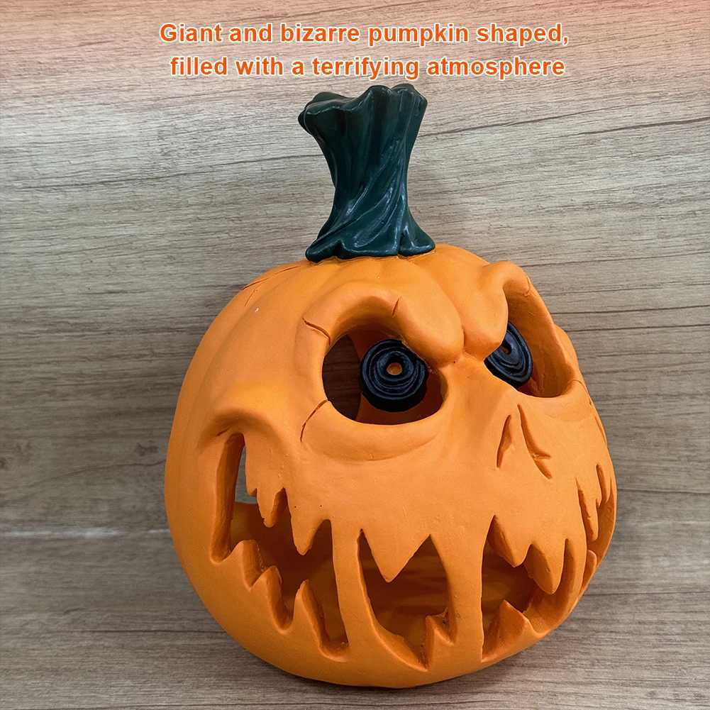 Hollow Shape Pumpkin Light Resin Skull Ghost Night Light Desktop Hollow Big Pumpkin Lamp for Halloween Party Decoration Gift XJ250804