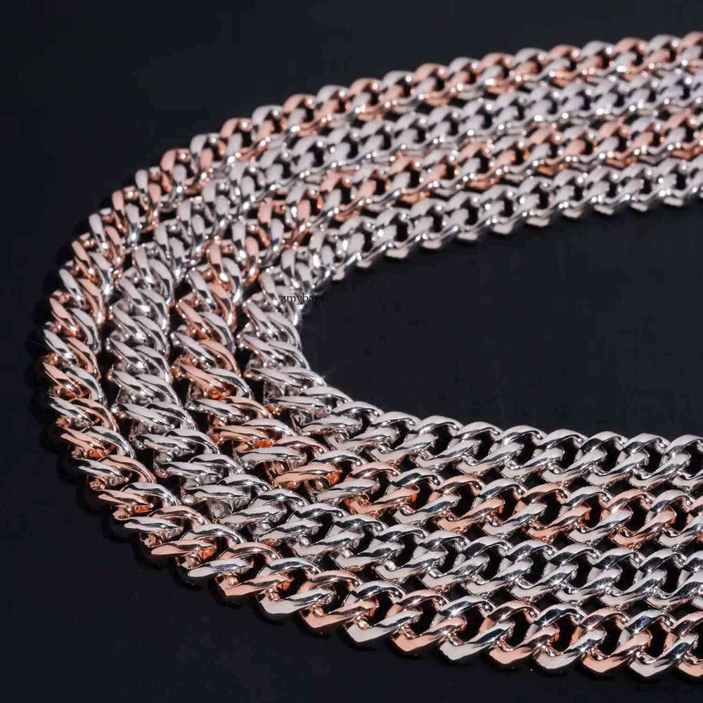 New Stocks 13mm 3 Rows Sterling Sier Hip Hop Jewelry Men Necklace Bracelet Iced Out Moissanite Dia Cuban Link Chain