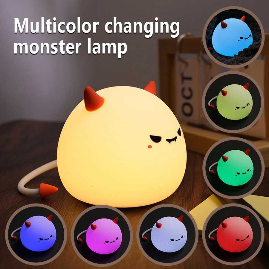 ute Pumkin Night Light USB Rechargeable Bedside Nightlights Dimming For Childrens Halloween Party Holiday Gifts Bedroom DecorXJ250804